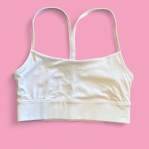 Lululemon Energy Longline Bra White Size 4 Strappy Back Sports Bra